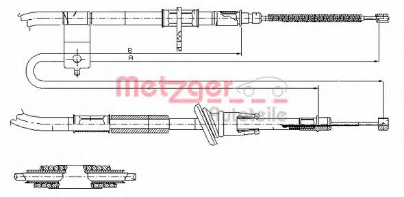 Metzger 17.2511 Parking brake cable left 172511