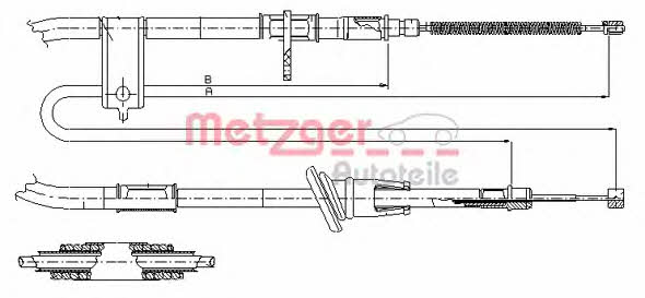 Metzger 17.2512 Cable Pull, parking brake 172512