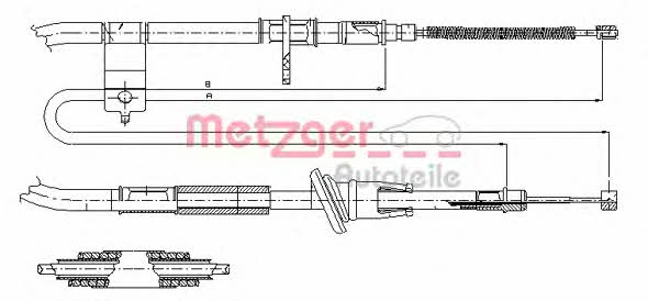 Metzger 17.2518 Cable Pull, parking brake 172518