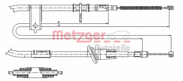 Metzger 17.2519 Cable Pull, parking brake 172519