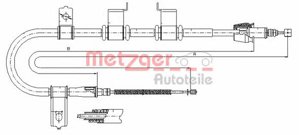 Metzger 17.2540 Cable Pull, parking brake 172540