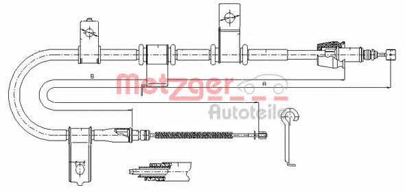 Metzger 17.2541 Cable Pull, parking brake 172541