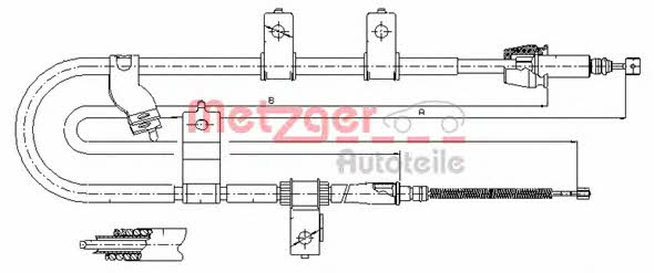 Metzger 17.2565 Cable Pull, parking brake 172565