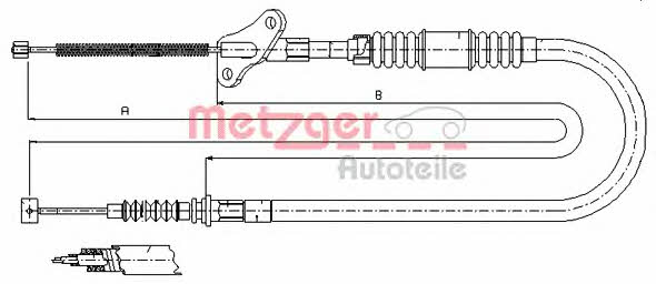 Metzger 17.2720 Parking brake cable, right 172720