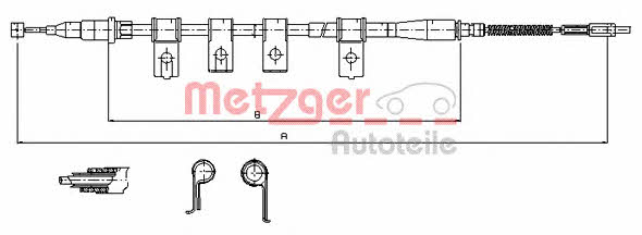 Metzger 17.3503 Parking brake cable left 173503