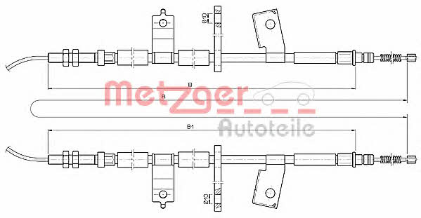 Metzger 17.3513 Cable Pull, parking brake 173513