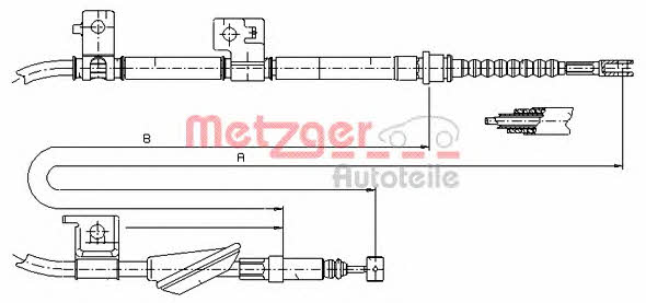 Metzger 17.4034 Cable Pull, parking brake 174034