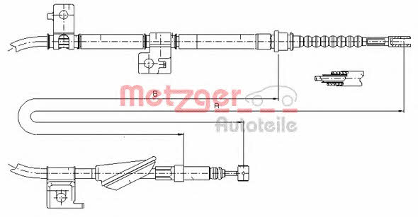 Metzger 17.4035 Cable Pull, parking brake 174035