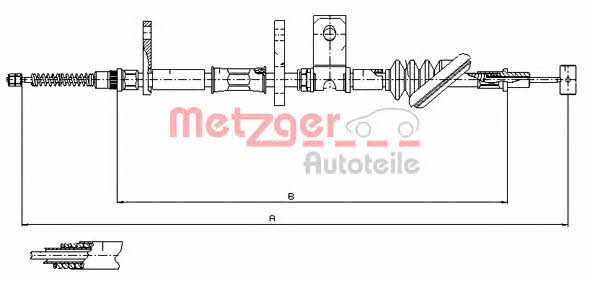 Metzger 17.5021 Parking brake cable left 175021