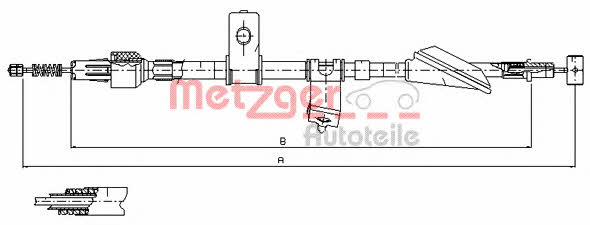 Metzger 17.5035 Parking brake cable, right 175035