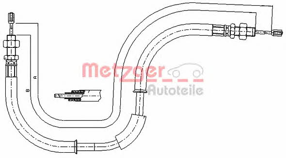 Metzger 17.6105 Cable Pull, parking brake 176105