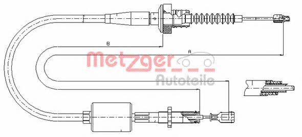 Metzger 18.2522 Clutch cable 182522