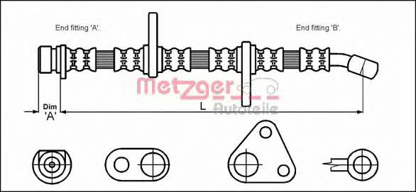 Metzger 4113500 Brake Hose 4113500