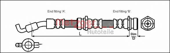 Metzger 4114061 Brake Hose 4114061