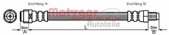 Metzger 4114082 Brake Hose 4114082 4114082 Metzger Brake Hose