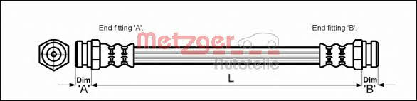 Metzger 4114702 Brake Hose 4114702