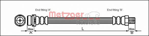 Metzger 4114704 Brake Hose 4114704