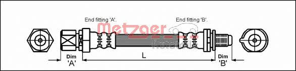 Metzger 4114730 Brake Hose 4114730