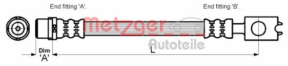 Metzger 4116213 Brake Hose 4116213 4116213 Metzger Brake Hose