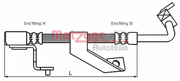 Metzger 4116219 Brake Hose 4116219