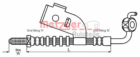 Metzger 4116220 Brake Hose 4116220