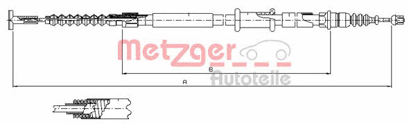 Metzger 461.12 Cable Pull, parking brake 46112