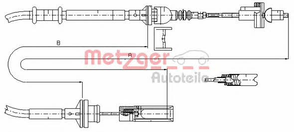Metzger 462.3 Clutch cable 4623