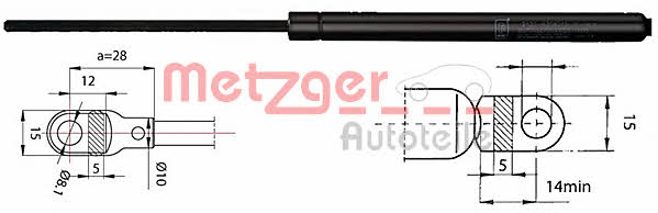 Metzger 2110213 Gas hood spring 2110213