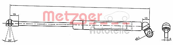 Metzger 2110334 Gas Spring, boot-/cargo area 2110334