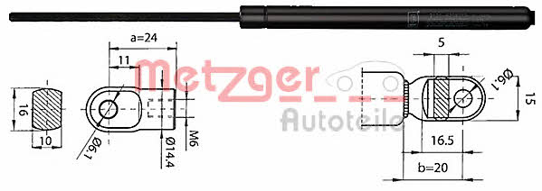 Metzger 2110390 Gas Spring, boot-/cargo area 2110390