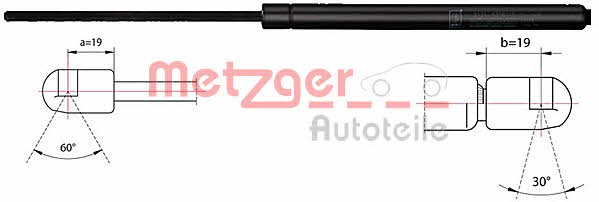 Metzger 2110476 Spring gas rear window 2110476