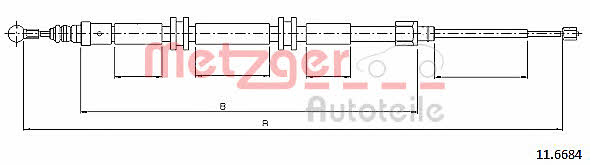 Metzger 11.6684 Cable Pull, parking brake 116684