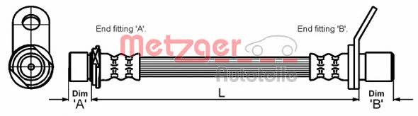 Metzger 4110012 Brake Hose 4110012