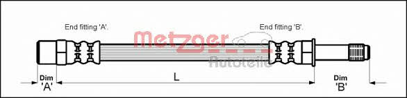 Flexible brake line BMW: 4110048 Metzger Brake Hose