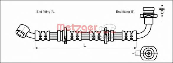 Metzger 4110071 Brake Hose 4110071