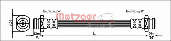 Metzger 4110089 Brake Hose 4110089