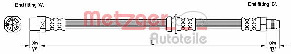 Flexible brake pipe BMW X3: 4110269 Metzger Brake Hose