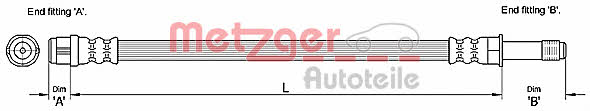 Metzger 4110275 Brake Hose 4110275