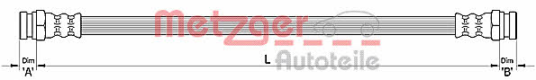 Flexible brake hose Fiat Stilo: 4110485 Metzger Brake Hose