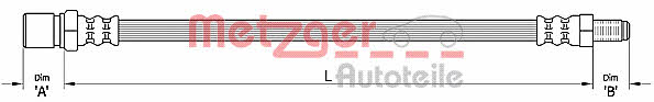 Flexible brake pipe Fiat Ducato: 4110487 Metzger Brake Hose