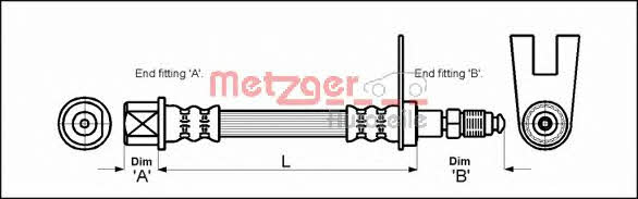 Metzger 4111159 Brake Hose 4111159