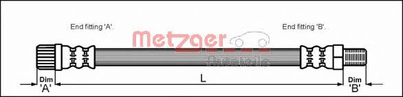 Metzger 4111162 Brake Hose 4111162