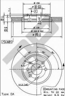 Metzger 24884 V Brake disc 24884V