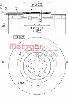 Metzger 24995 Brake disc 24995