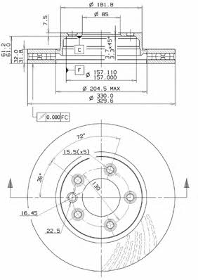 Metzger 25043 V Brake disc 25043V