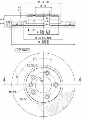 Metzger 25044 V Brake disc 25044V