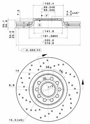 Metzger 25219 V Front brake disc ventilated 25219V