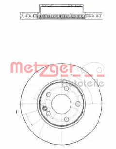 Metzger 25284 V Front brake disc ventilated 25284V