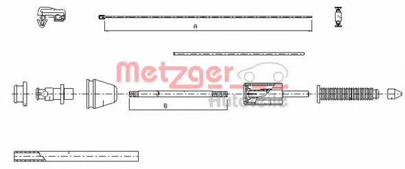Metzger 10.0383 Accelerator Cable 100383