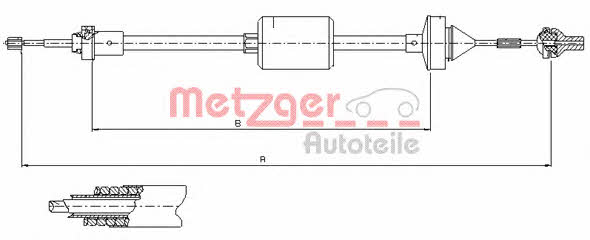 Metzger 10.2842 Clutch cable 102842